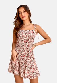 Cupshe Denní šaty - white pink floral