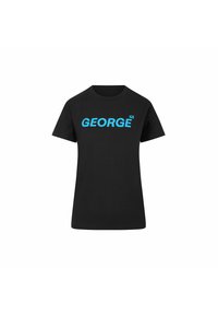 Czarny bawełniany t-shirt z krótkim rękawem. Ma odważny, jasnoniebieski napis "GEORGE" na przodzie. Klasyczny krój z okrągłym dekoltem.