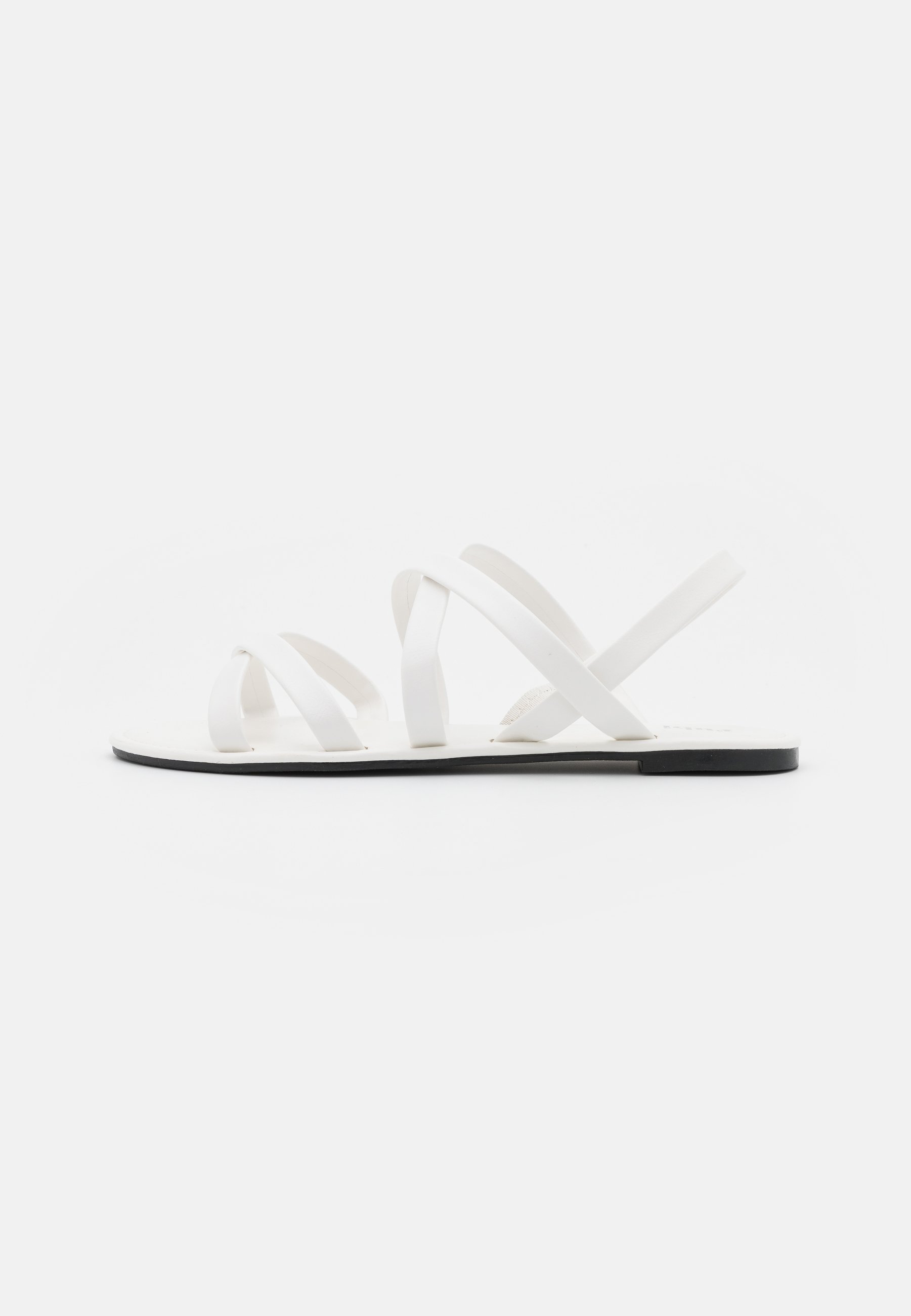 white flat slingback sandals