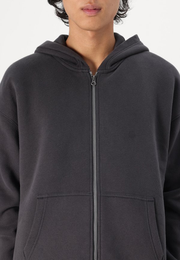 Boxy Faux Shearling-Lined Zip-Up Hoodie - Hoodie2