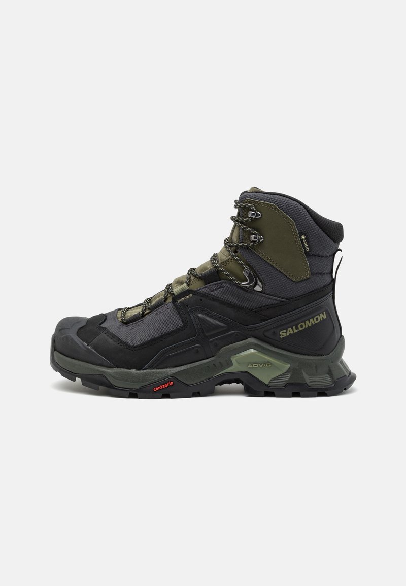Salomon QUEST ELEMENT GORE TEX - Hiking shoes - black/deep lichen green/olive night