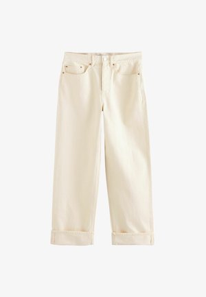 Next, TALL FIT - N. PREMIUM BOYFRIEND TURN UP SELVEDGE JEANS . - Džínsy voľného strihu - ecru