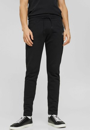 KNITTED SLIM FIT - Tracksuit bottoms - black