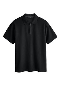 REGULAR FIT - TEXTURED SMART NECK - Polotričko - black