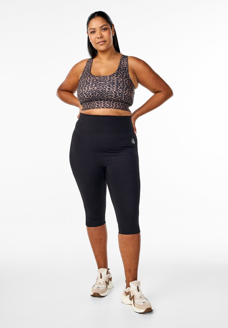 Active by Zizzi - MIT 3/4-LÄNGE UND GARANTIERT BLICKDICHT - 3/4 sports trousers - black, Enlarge
