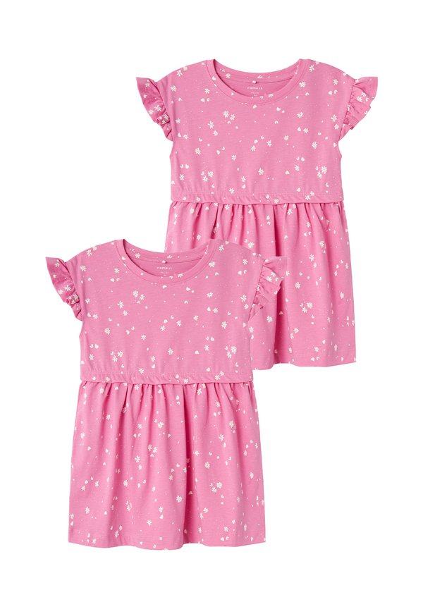 2ER PACK RUNDHALS - Jerseykleid - rosa