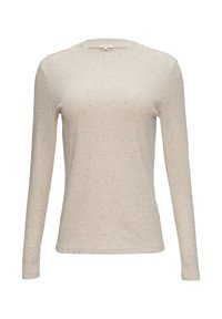 Hellbeige Langarmshirt aus strukturiertem Strickstoff, mit dezenten bunten Sprenkeln und Rundhalsausschnitt.