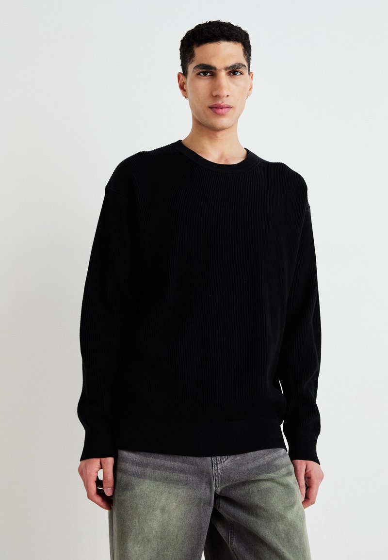 GAP OVERSIZED PLAITED CREW - Džemper - black
