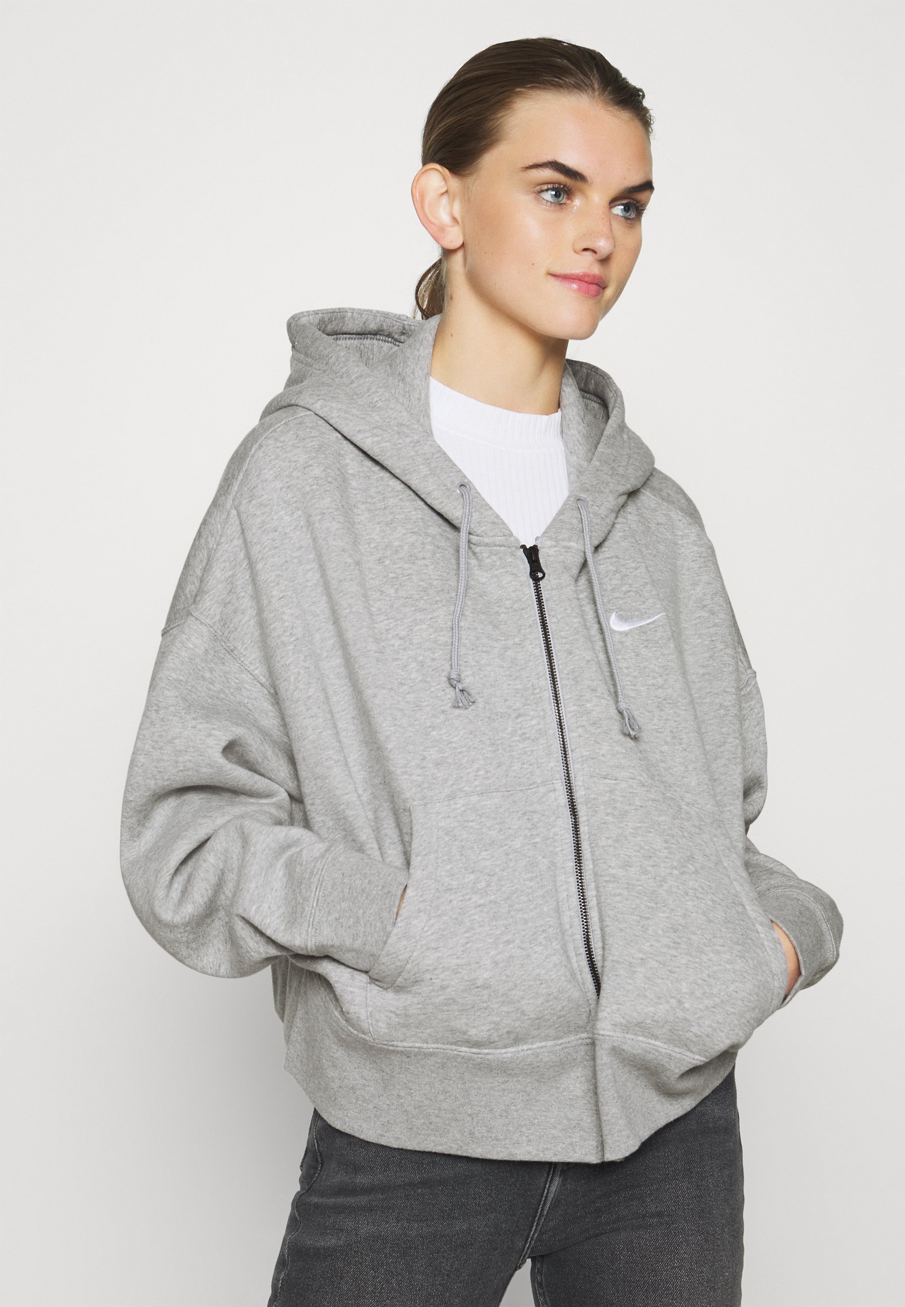 Nike Sportswear TREND Sweatjacke dark grey heatherwhite Nike Performance DRY HOODIE Sweatjacke dark grey heather
