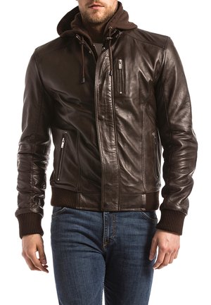 BLUE WELLFORD - Chaqueta de cuero - brown