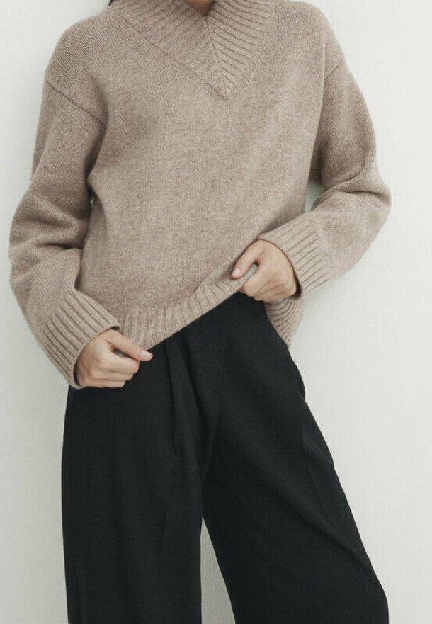 Massimo Dutti Maglione - light brown