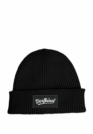 PATCH MIT SPRUCH DORFKIND AUFDRUCK LUSTIG - Beanie - schwarz