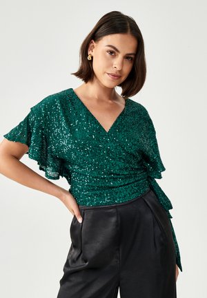 Blouse - emerald sequin