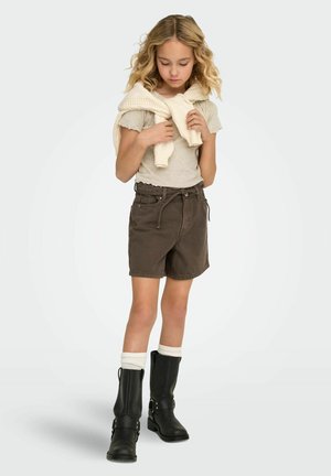 ONLY GIRLS, SHORTS KOGGIANNA HIGH WAIST REGULAR FIT SHORTS - Denimshorts - chocolate brown