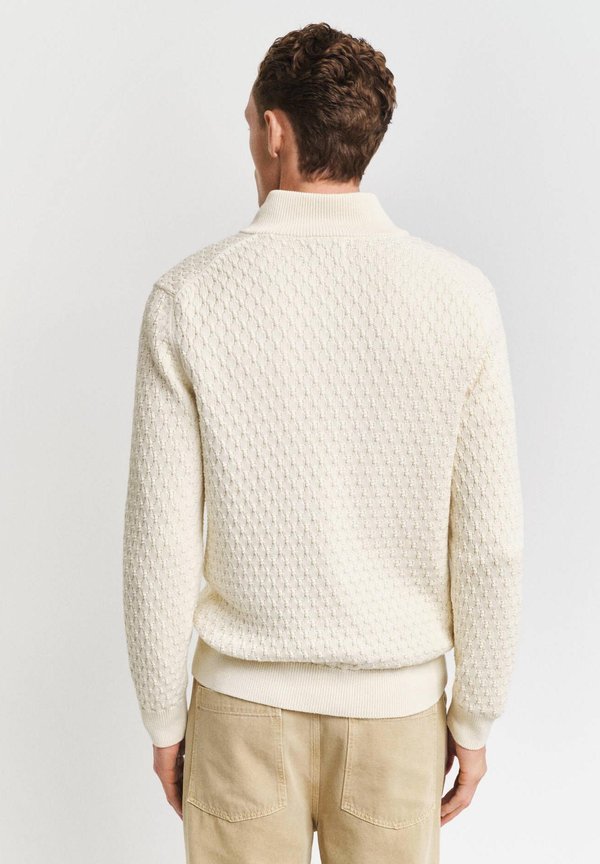 TEXTURED HALF ZIP - Jumper - cream3