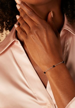 ESSENTIALS - Bracelet - silver-coloured/black