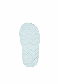 Weißer Gummisohlen mit einem gewellten Muster, Sternakzenten und strukturierten Griffmerkmalen. Mit der Nummer "20" zur Größenidentifikation gekennzeichnet.