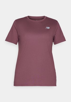 Bordo kratkosleevni majica iz mehkega materiala, s krožnim izrezom in majhnim sivim logotipom na levi strani prsnega dela.