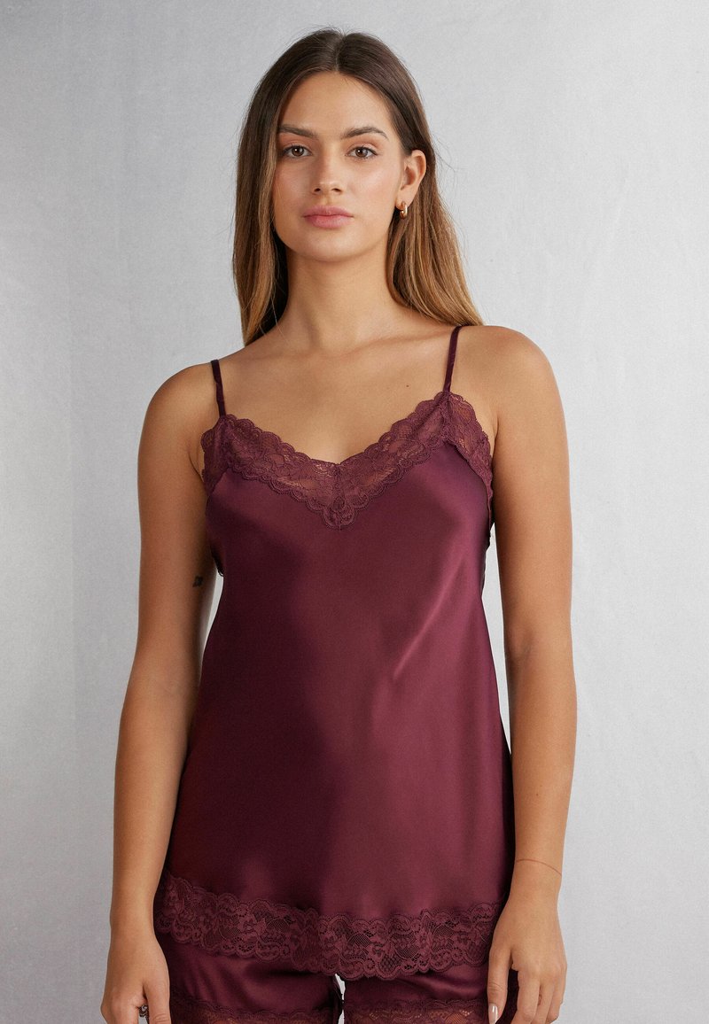 Intimissimi Pyžamový top - bordeaux j folk red