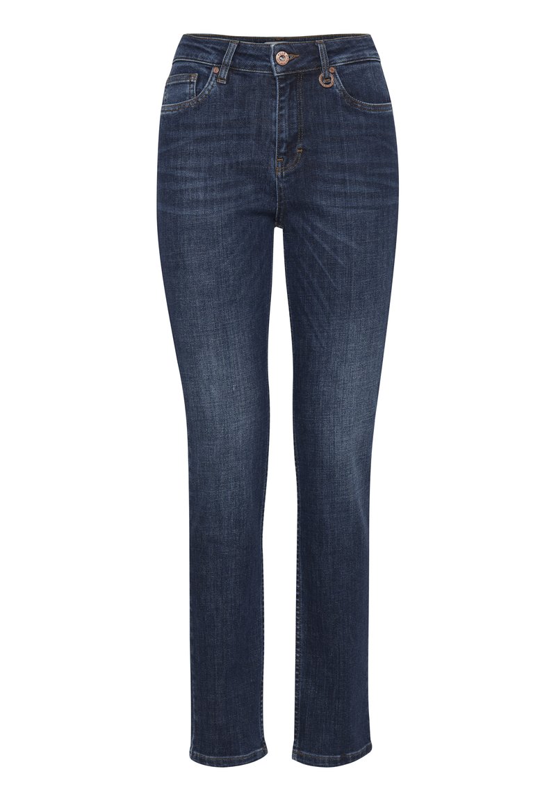 PULZ Slim fit jeans donkerblauw denim