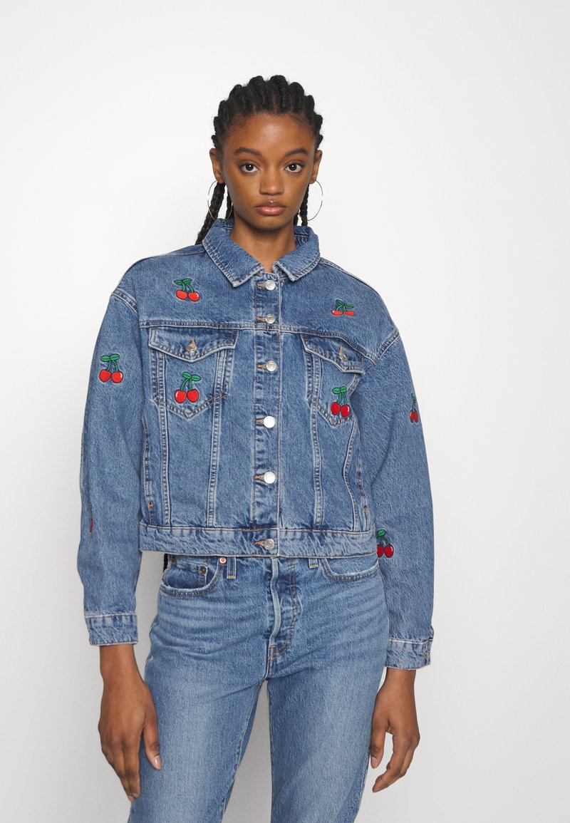 ONLY ONLGIA CROP JACKET Denim jacket medium blue denim/blue denim Zalando.ie