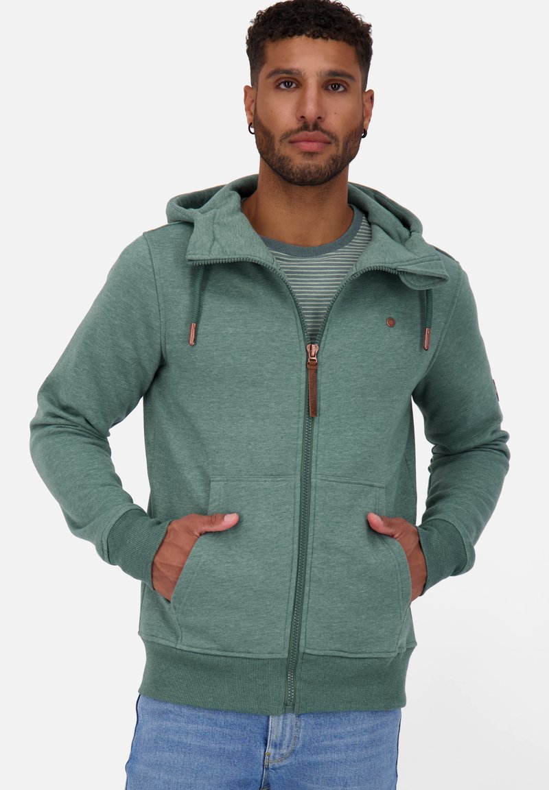 alife & kickin TRASHERAK Sweat zippé sage leaf melange/vert