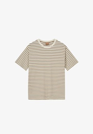 Mos Mosh Gallery, DANI STRIPE O-SS TEE - Tričko s potlačou - toasted coconut