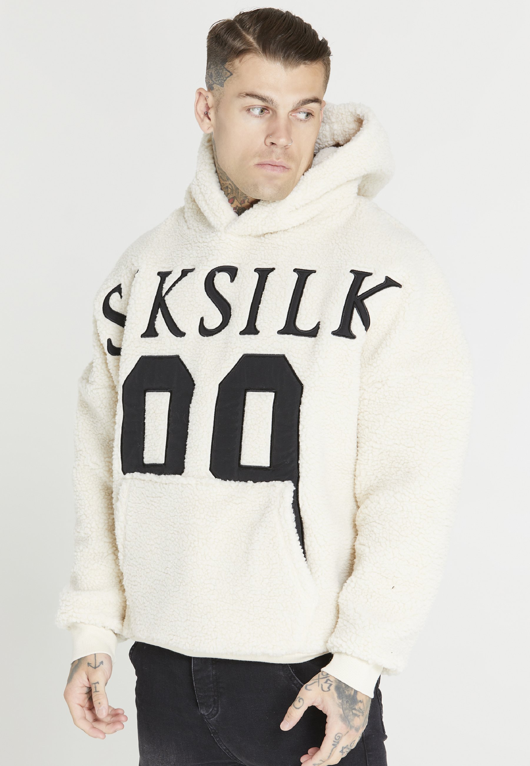 SIKSILK BORG HOODIE - Hoodie - ecru/off-white - Zalando.co.uk
