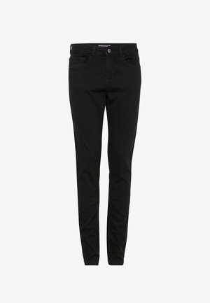 Sorte denimjeans med en slim fit, der har et fem-lommet design og en frontknaplukning. Fremstillet af strækbart bomuldsstof.