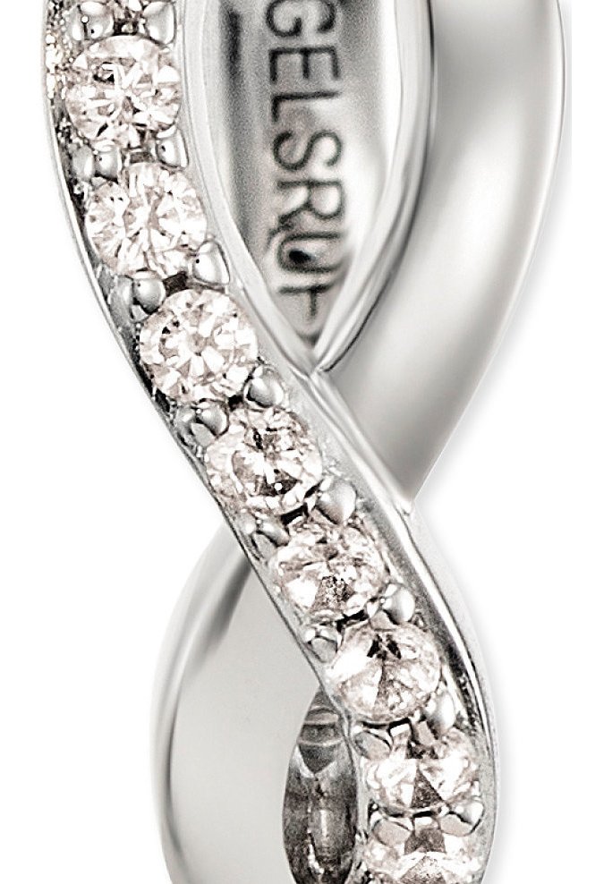 Engelsrufer Paradise Orecchini A Perno In Argento 925 Con Zirconi Bianchi, Misura 10 Mm, Placcati Al Rodio, Ipoallergenici