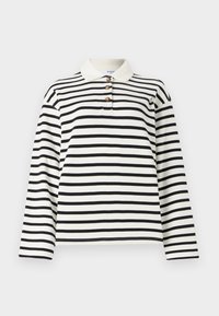 SLFWADA STRIPE COLLAR - Polo shirt - snow white/black