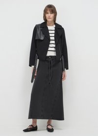 Calliope SVASATA - Gonna lunga - nero denim