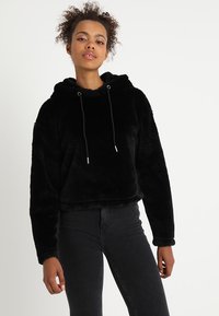 Urban Classics LADIES SHORT HOODY - Hoodie - black