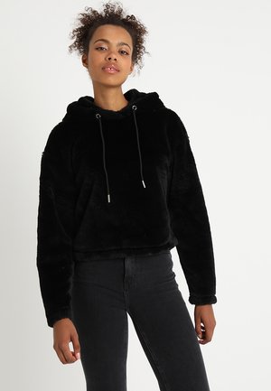 LADIES SHORT HOODY - Kapucni - black