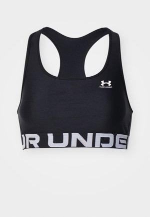 Under Armour MID BRANDED - Medium support sports bra - black/white