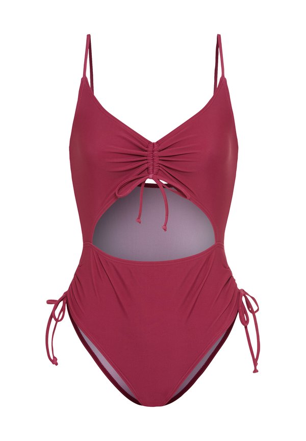 LSCN BY LASCANA MIT RAFFUNG CUT-OUT - Swimsuit - dark berry3