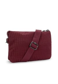Borsa a tracolla bordeaux con texture trapuntata, di forma rettangolare, con chiusura a zip e tracolla regolabile con dettaglio in metallo.