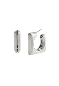 SQUARE HUGGIE HOOP - Earrings - medium grey