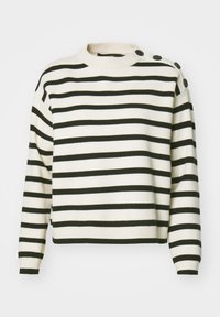 SABA O-NECK BUTTON NOOS - Stickad tröja - birch/black