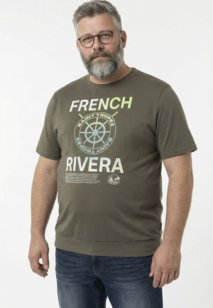 CHEST PRINT, SHORT SLEEVE,  - T-shirt print - dark taupe