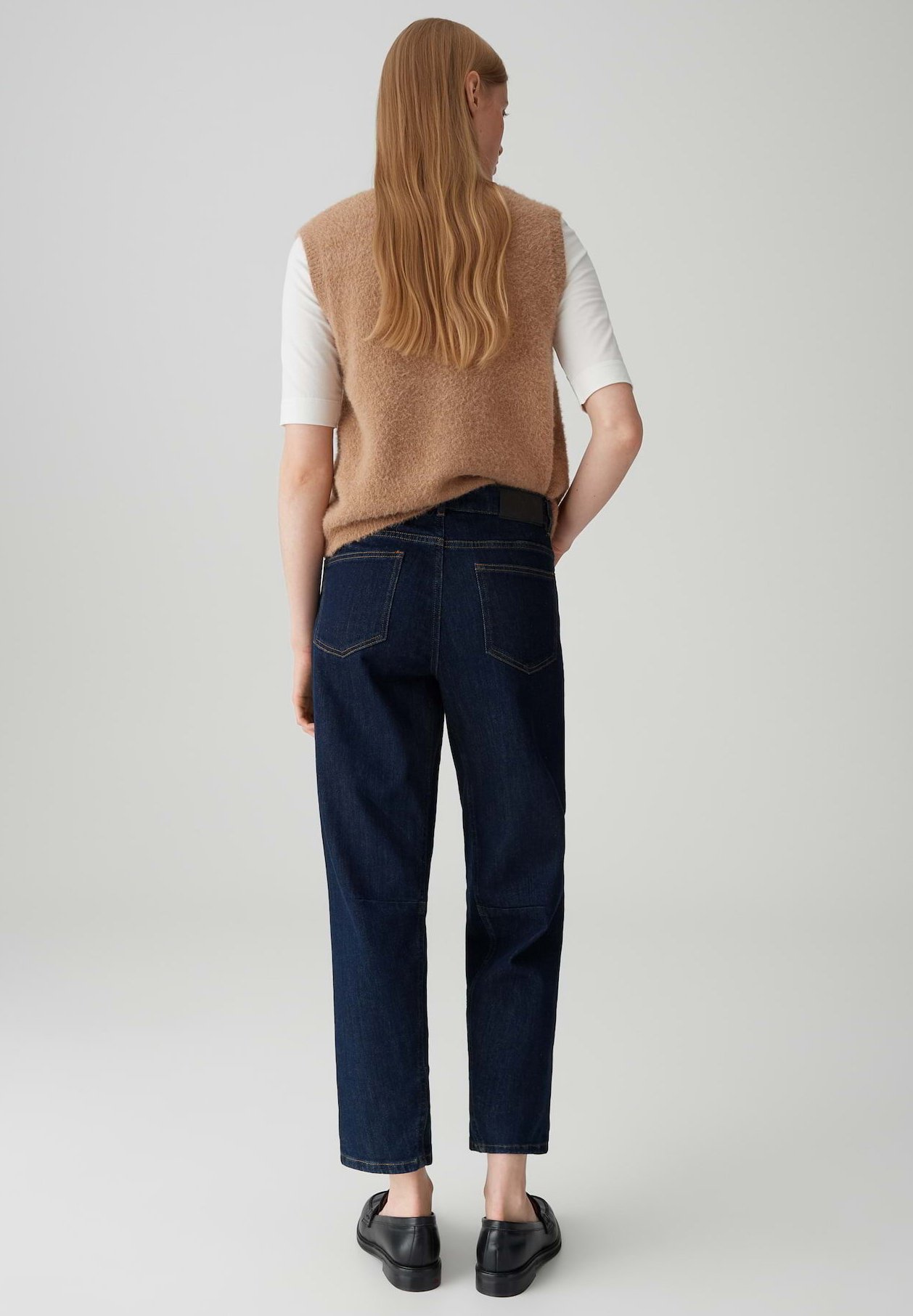 OPUS Damen Jogpants Wide Leg - Denim-Look Aus BCI Cotton, Mit Kordelzug