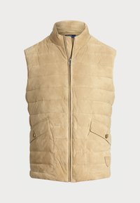 QUILTED SUEDE VEST - Vest - vintage khaki