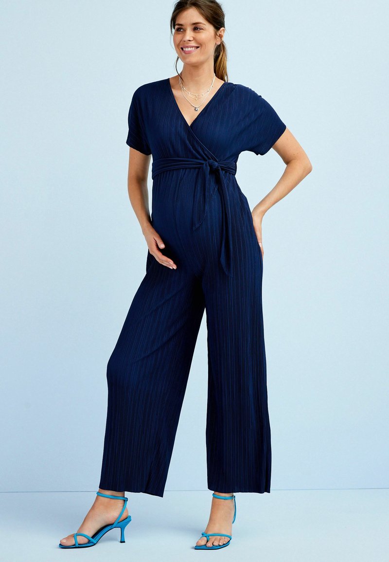 Next MATERNITY PLISSÃ Jumpsuit navy blue/blau Zalando.ch