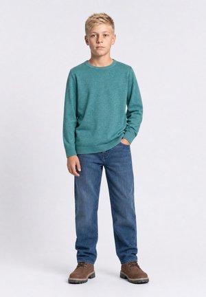 Petrol Industries, FINE-KNIT ROUND NECK SWEATER MILLSHORE - Trui - teal green