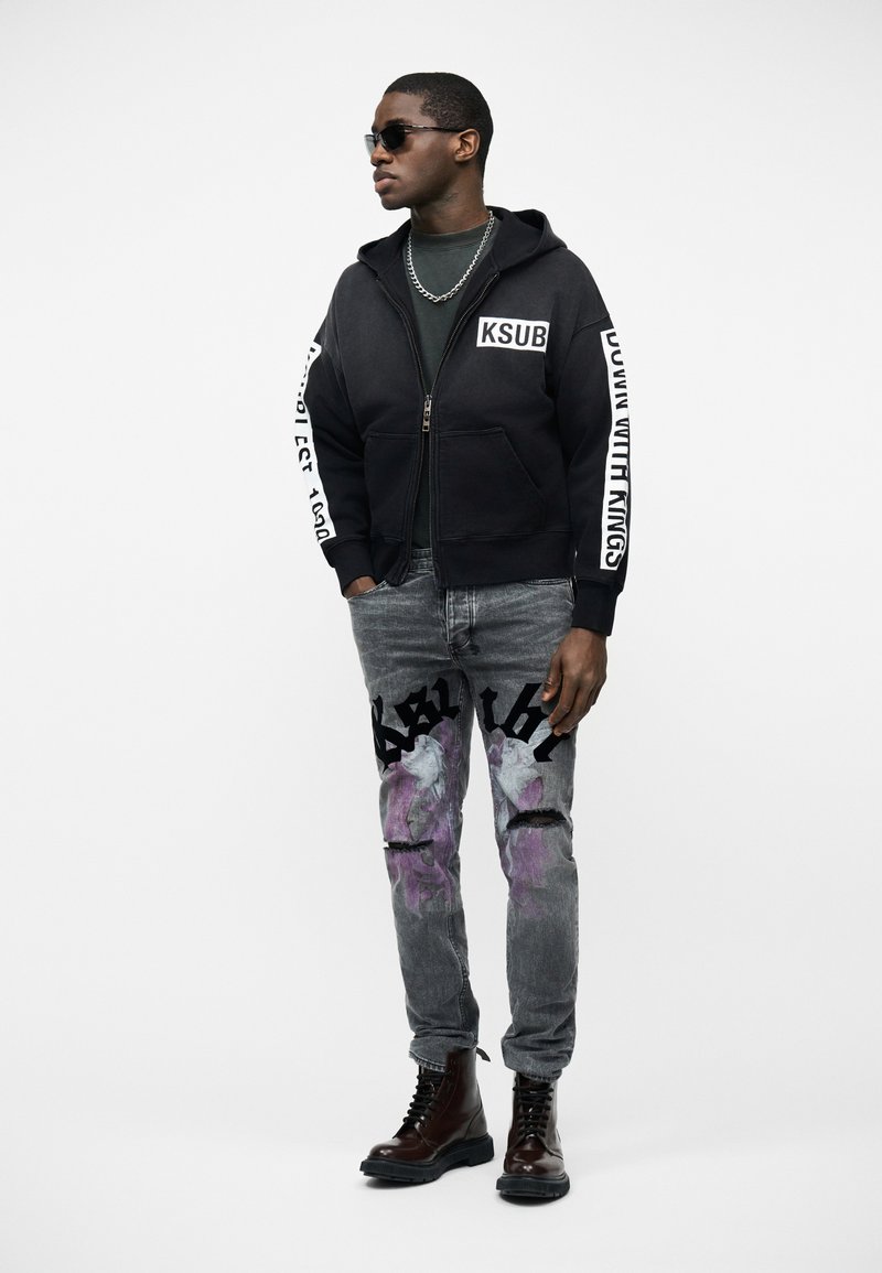 Ksubi KINGS HALEN - Zip-up sweatshirt - charcoal/black - Zalando.co.uk