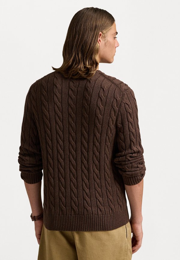 CABLE KNIT COTTON JUMPER - Jumper - dark roast melange3