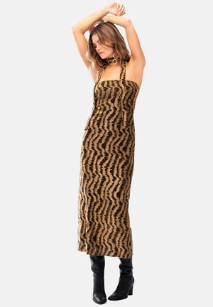 THE-ARE MIDI CON BRILLO Y ESCOTE PALABRA DE HONOR - Robe de jour - black