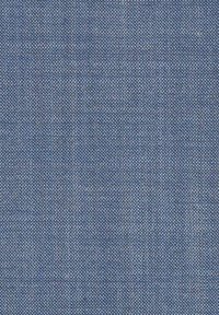 Blauer Stoff mit einer strukturierten Webart, der ein mitteldichtes Muster aus kleinen, gleichmäßig verteilten Punkten aufweist. Geeignet für verschiedene Textilanwendungen.