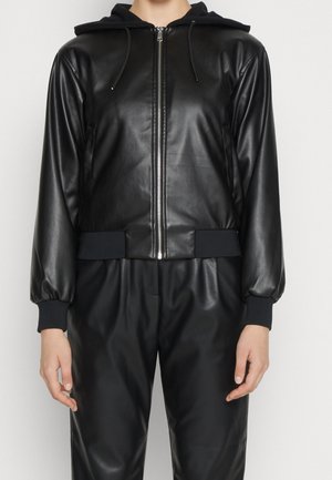 Imitatieleren jas - black