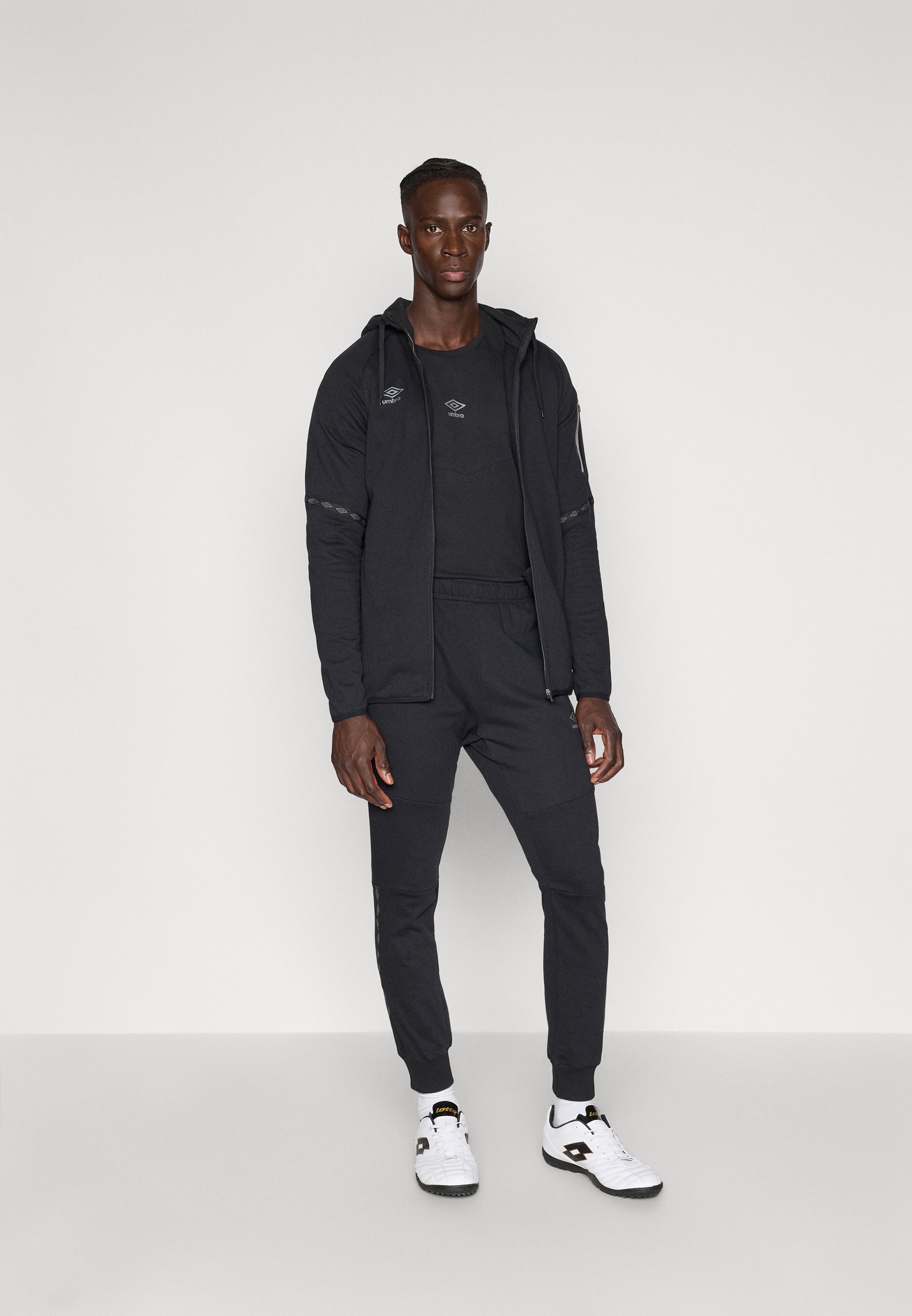 Umbro TERRACE FULL ZIP HOODIE - Zip-up sweatshirt - black - Zalando.ie